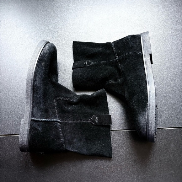 UGG Josefene Suede Boots in Black Size 6 women ankle booties rustic point slipon - Picture 2 of 8